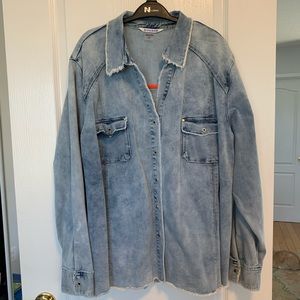 Jean Button Down Shirt with Pockets